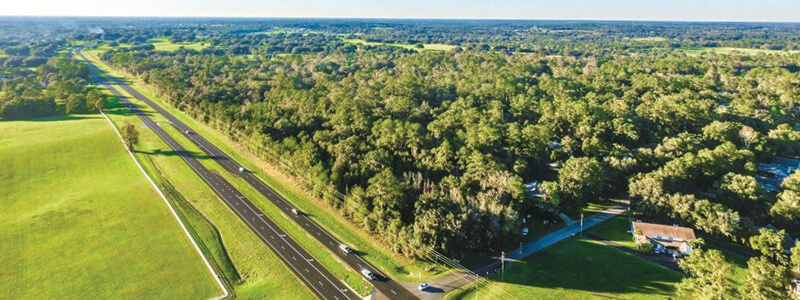 aerial view of a highway