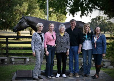 Carol Harris and a group of people at Bo-Bett Farm