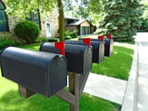 A row of mailboxes.