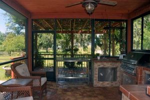 A summer kitchen and patio.