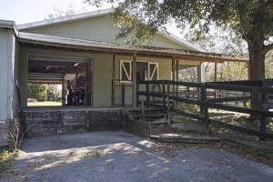 An attractive horse barn.