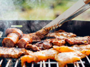 Meat being grilled on a bbq