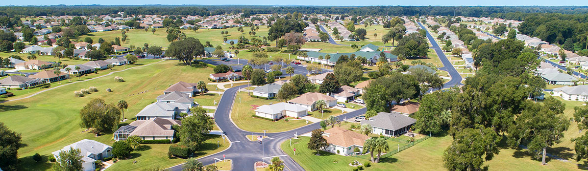 An aerial view of the community of Ocala Palms