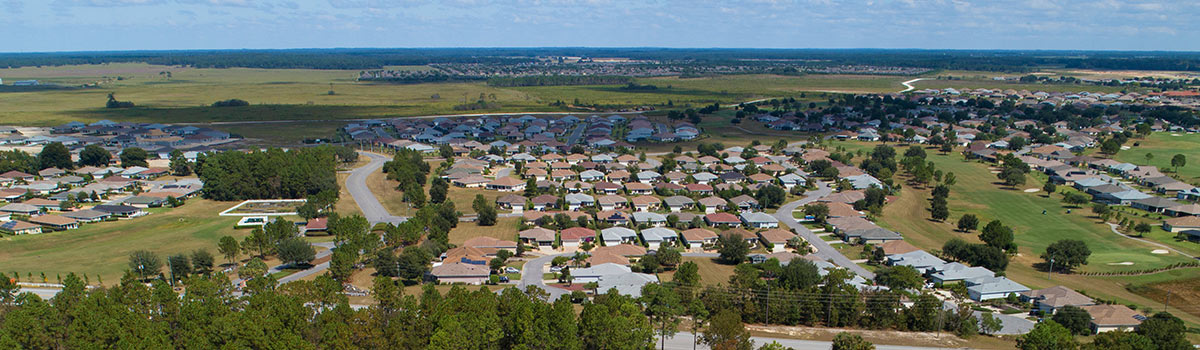 An aerial view of the community of On Top of the World