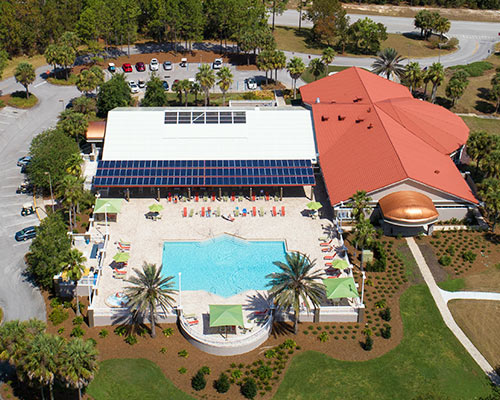 An aerial view of the pool at On Top of the World