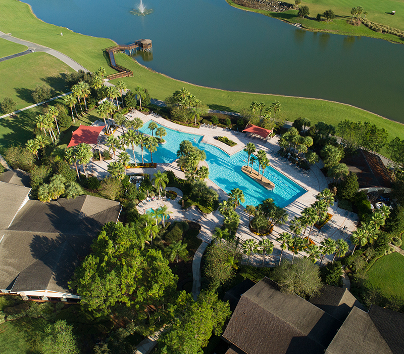 An aerial view of the 55+ community of Stone Creek