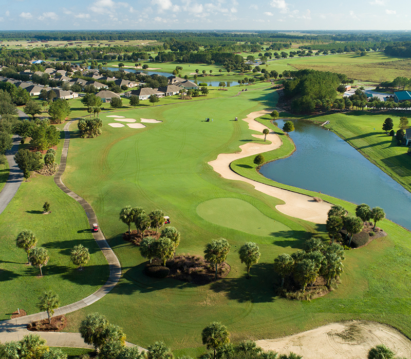 An aerial view of  the 55+ community of Stone Creek