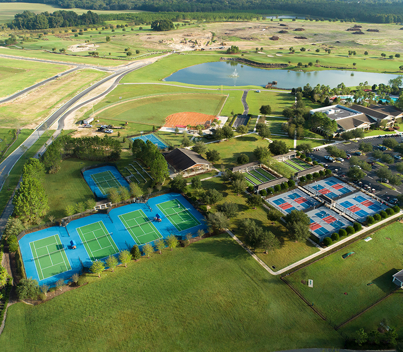 An aerial view of the 55+ community of Stone Creek