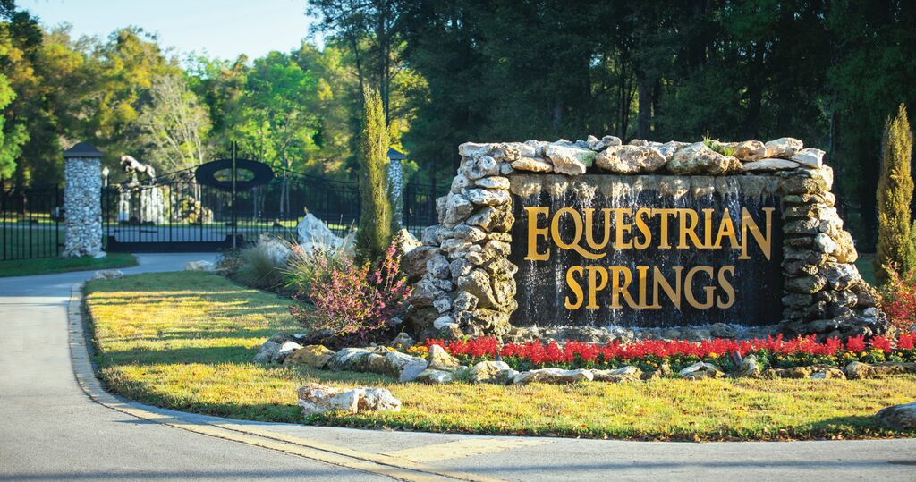 The beautiful entrance to Equestrian Springs