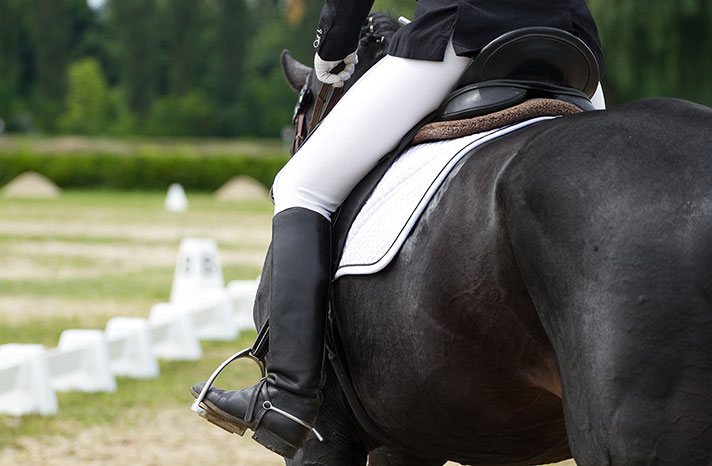 A competitor at a hunter jumper event.