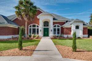 A front view of a luxury home.