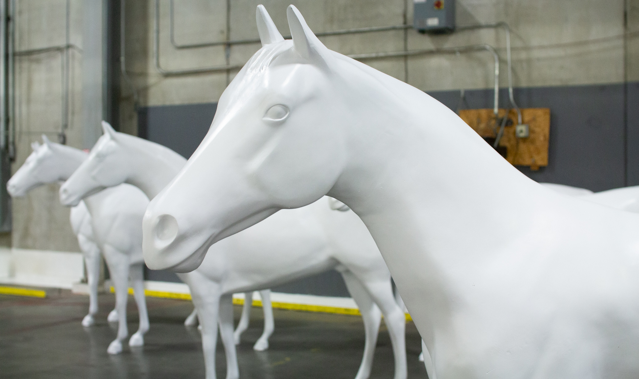 A view of the Horse Fever horses before painting.