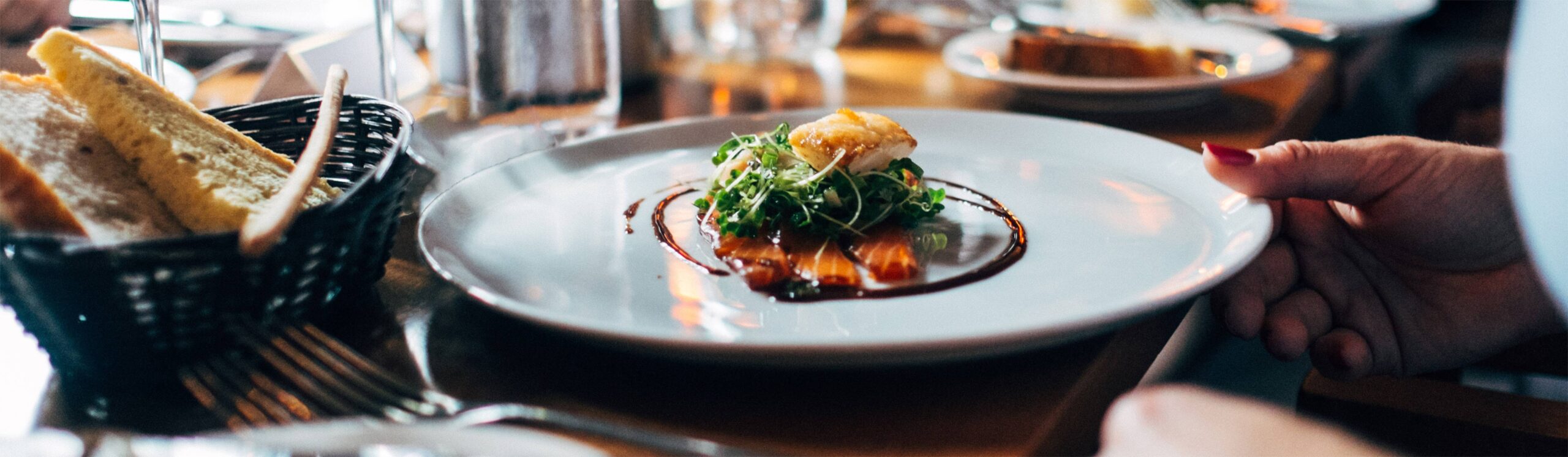 A delicious entree being served in a restaurant