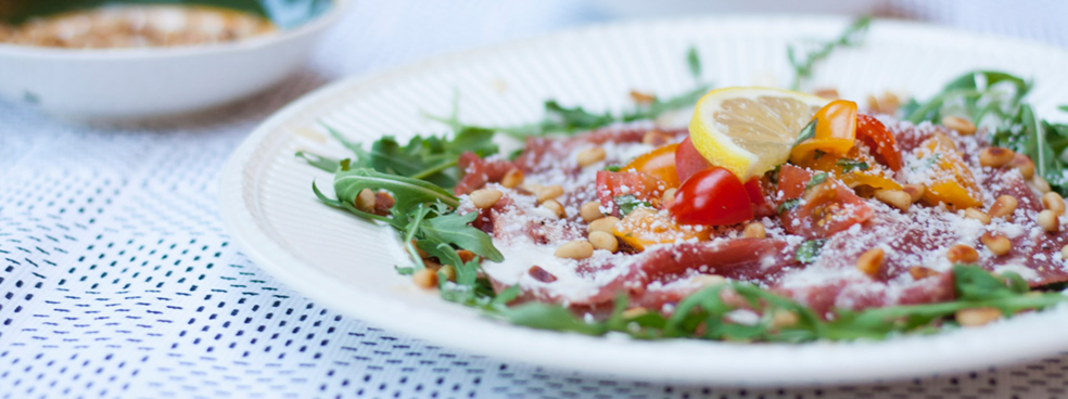 A succulent carpaccio salad.