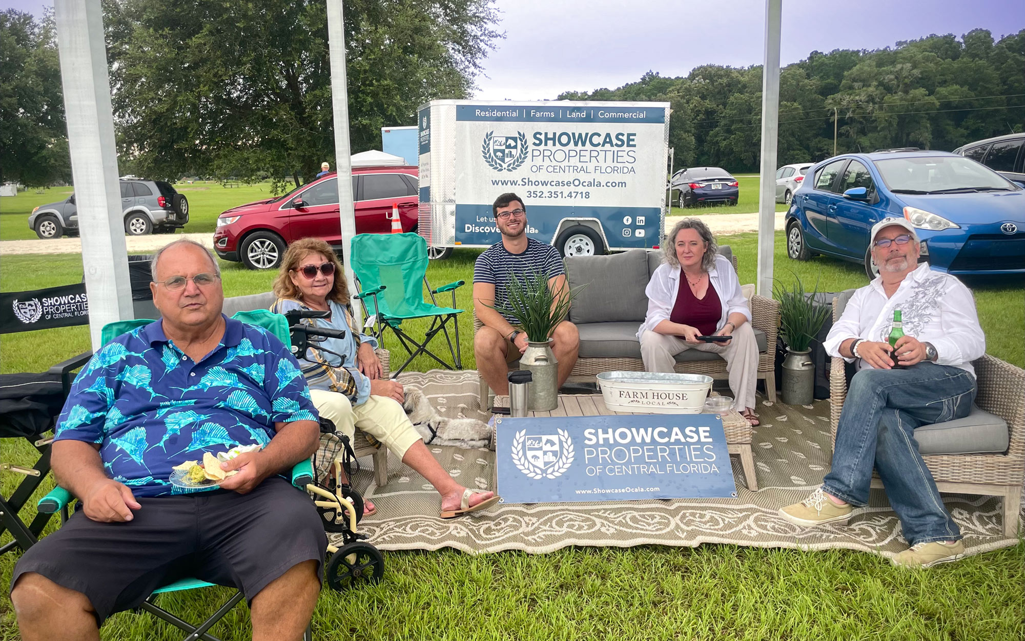 Showcase Team spectators watching Chris play polo at the Florida Horse Park.