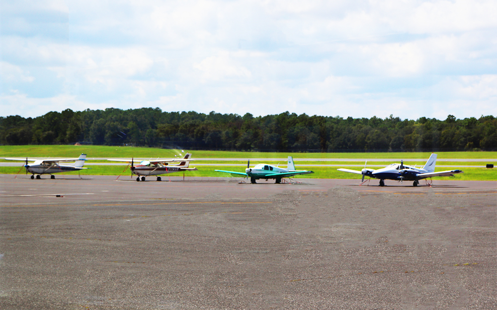 A row of small planes.