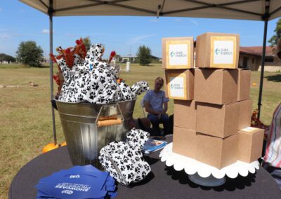 Gift bags at the Showcase Hospitality tent at the Fall Festival