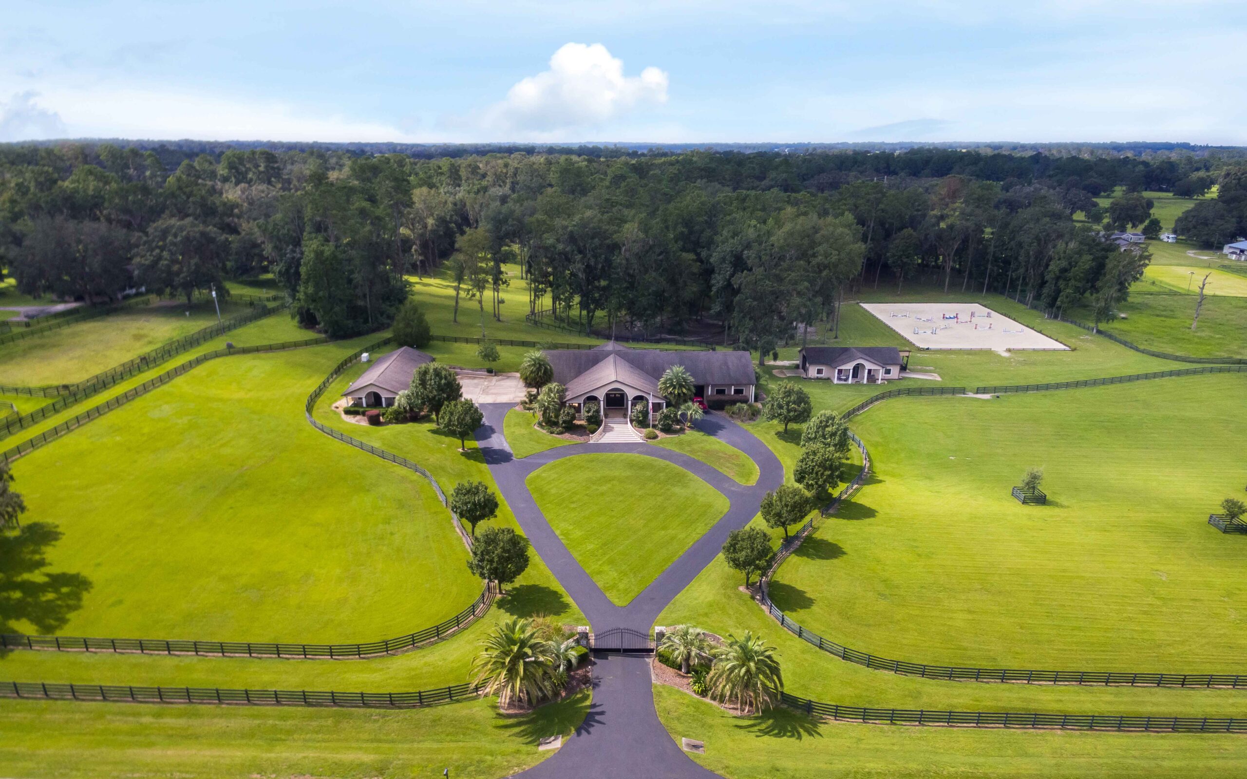 An aerial view of Rolling Ridge Farm