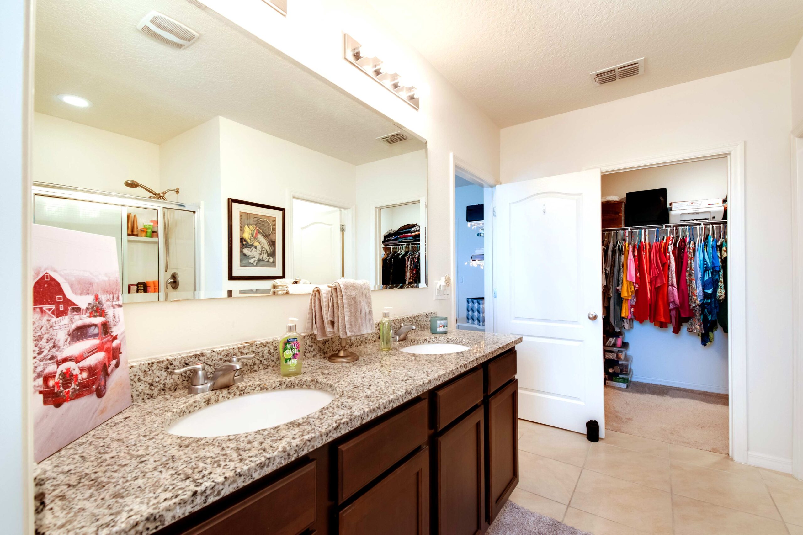 The bathroom in Heather's home.