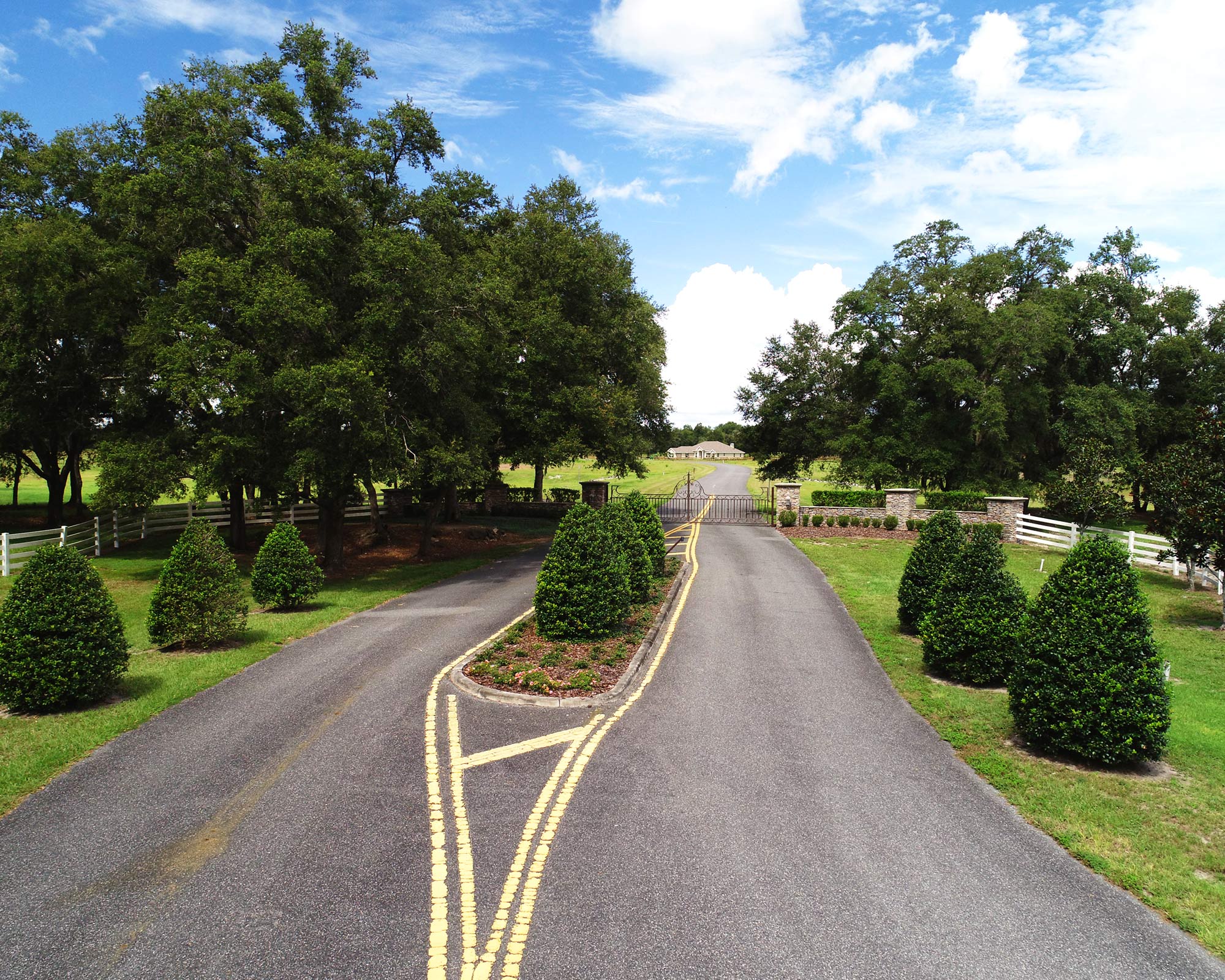 The entrance to an equine community.