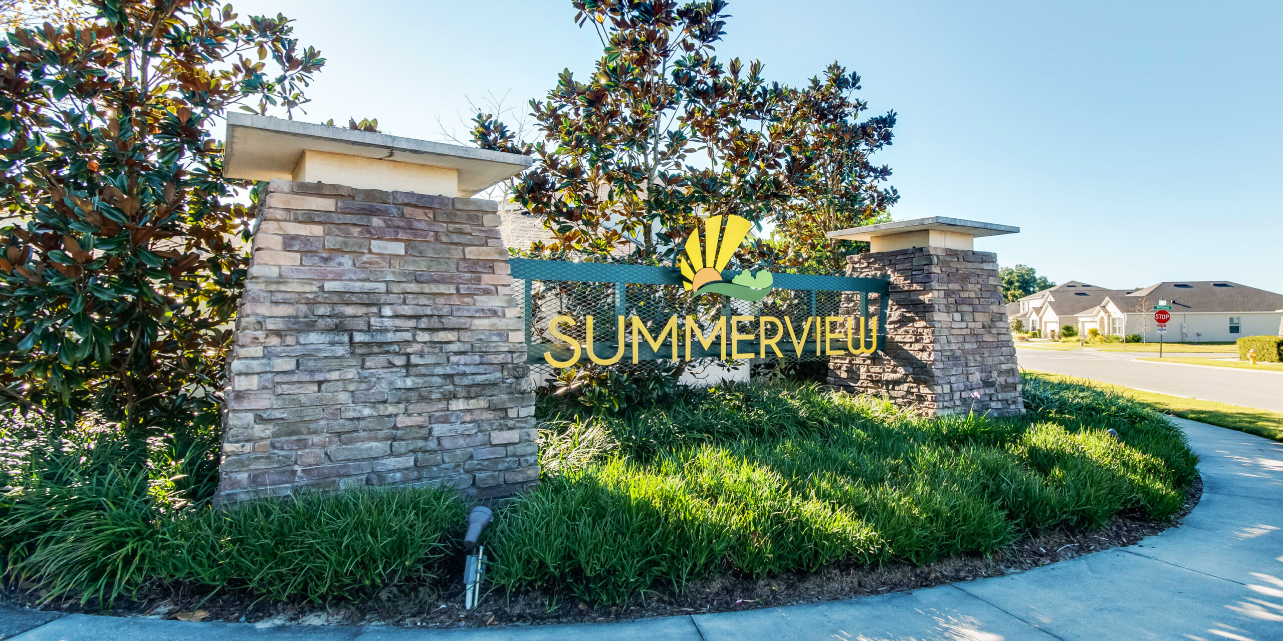 The entrance sign to the Summerview neighborhood.