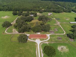 An aerial view of Shade Tree Farm in Ocala.