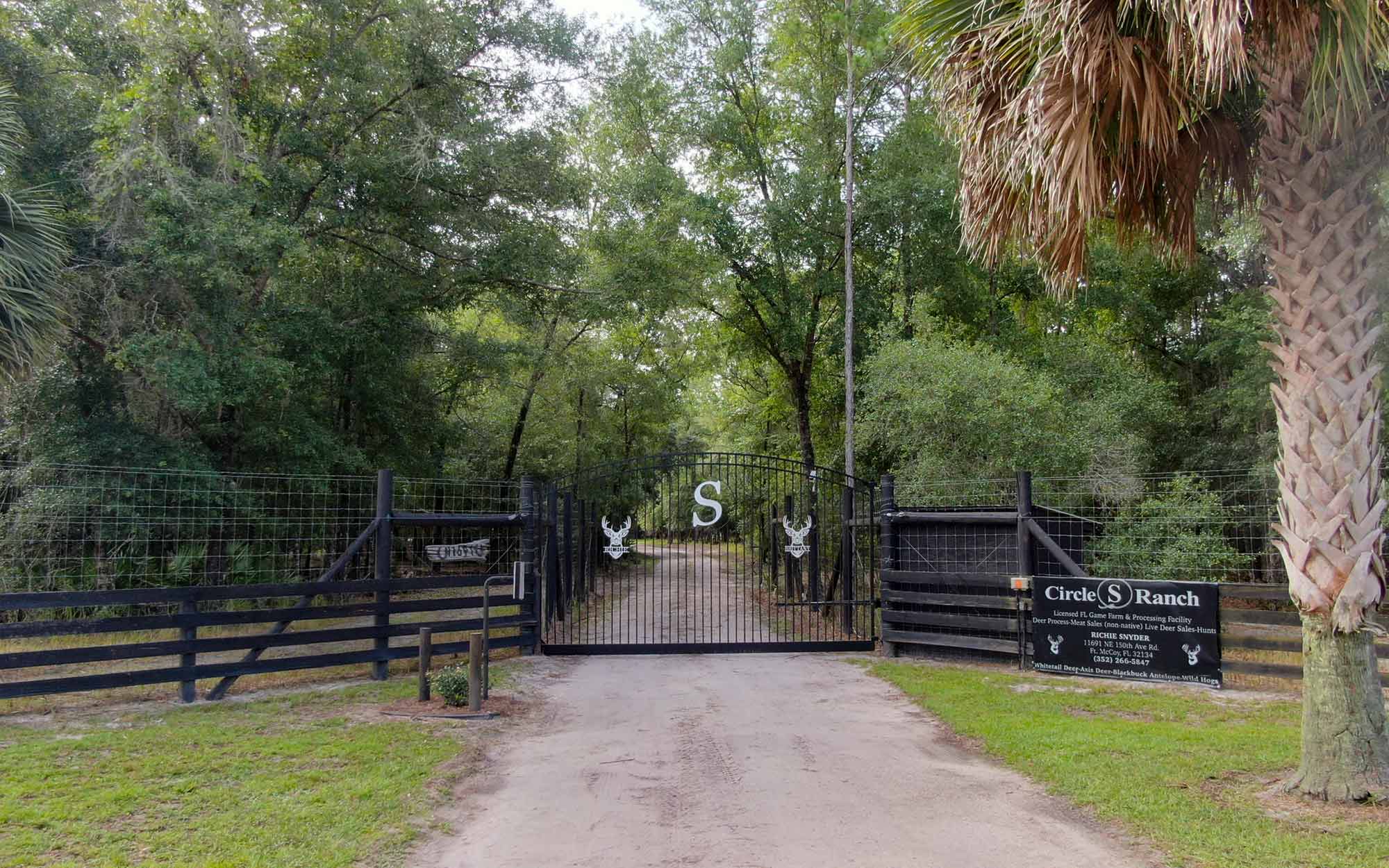 The electronic gate at Circle S Ranch