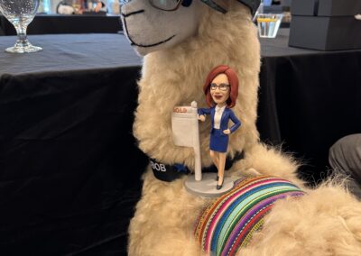 Roxanne Free's bobble head doll and Alpaca Bob