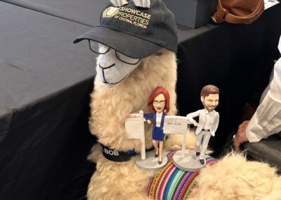 Alpaca Bob with Roxanne and Chris' awards