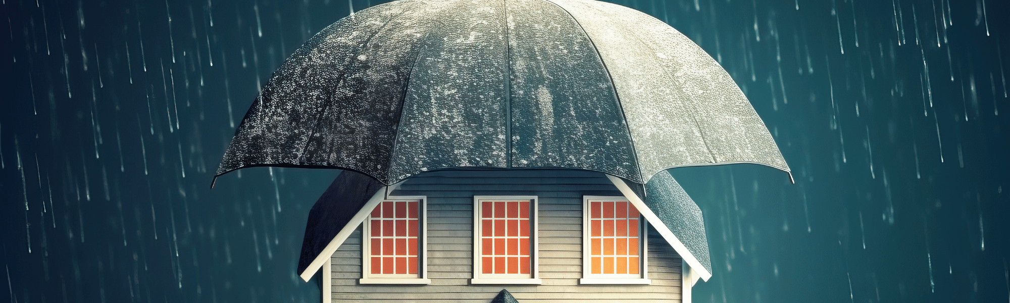 florida home insurance-hero-resize-2 close up of a house with an umbrella protecting it from rain
