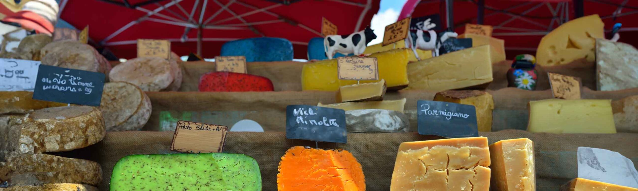 a selection of artisan cheeses