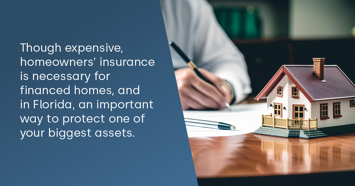 due-diligence-2 Though expensive, homeowners' insurance is necessary for finances homes, and in Florida, an important way to protect one of your biggest asset - close up of a person writing on paper and a miniature house