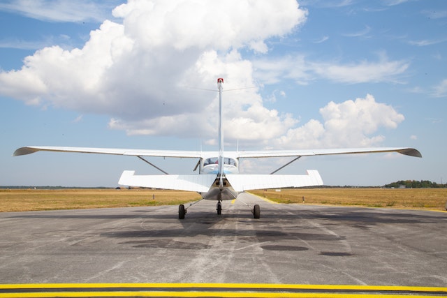 Cessna airplane on the runway.