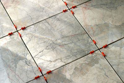 Marble tile with spacers