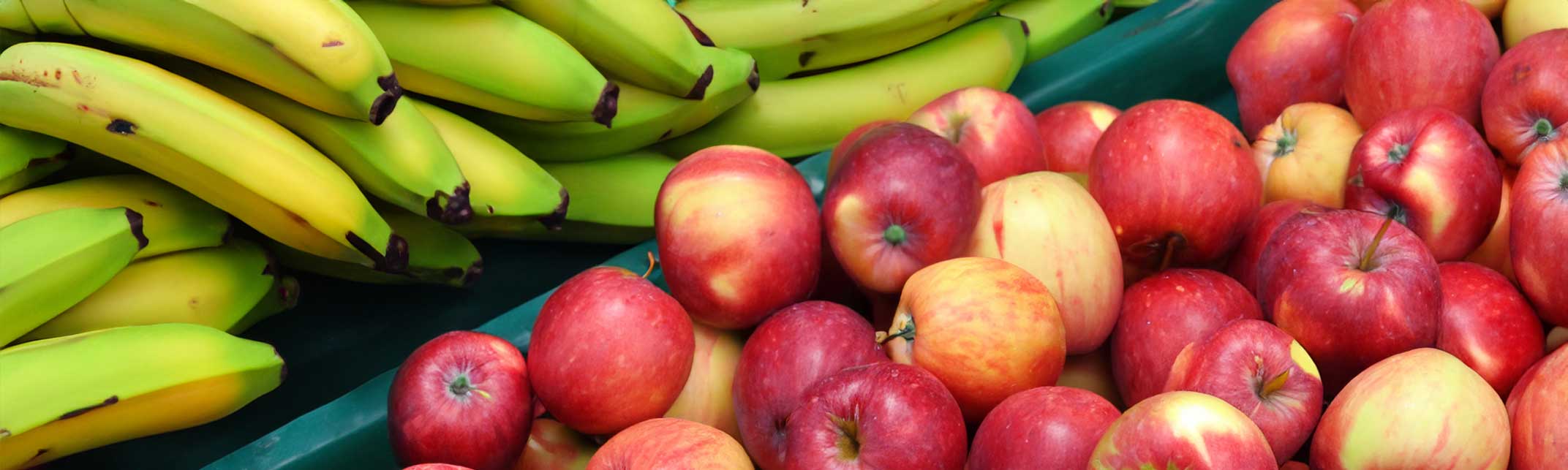 Apples and bananas for sale.