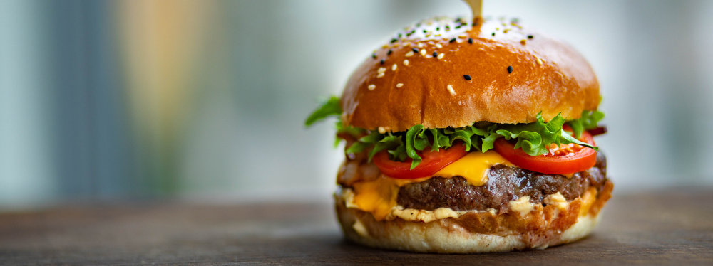 A loaded hamburger