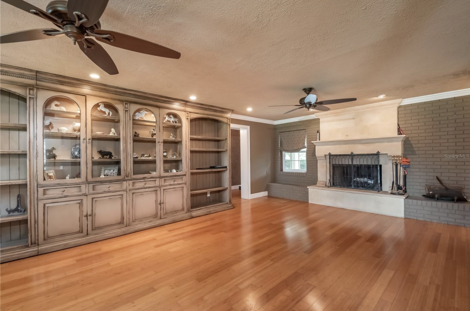 The fireplace at River Mist Farm