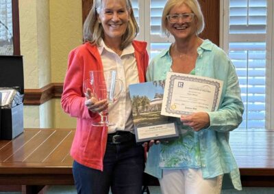 Valerie presenting Claire Khuen with her award.